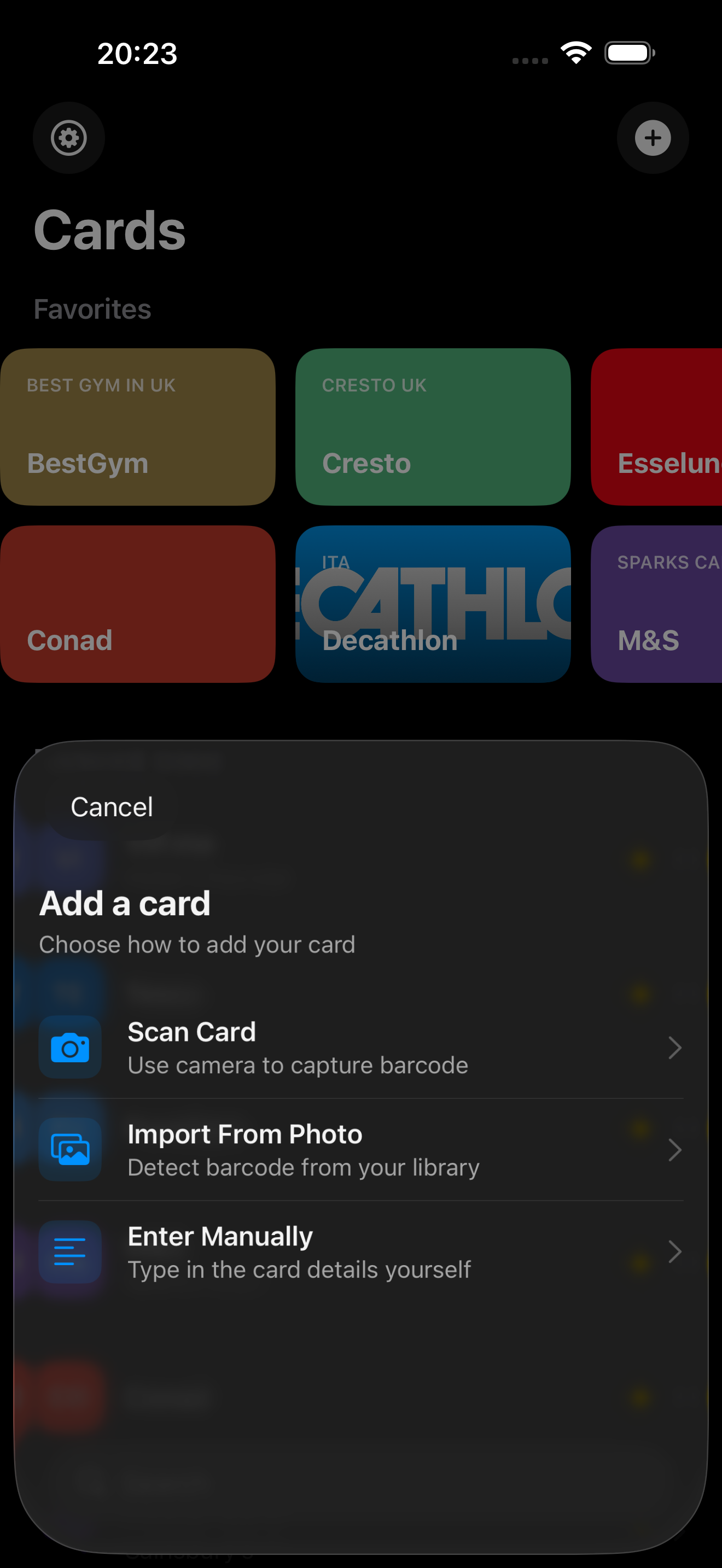 Choix de la méthode d'ajout d'une carte dans CardShelf