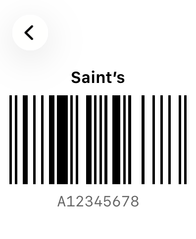 CardShelf affichant le code-barres d'une carte sur l'Apple Watch